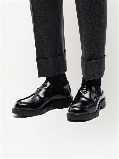 prada crackle loafers|prada loafers men.